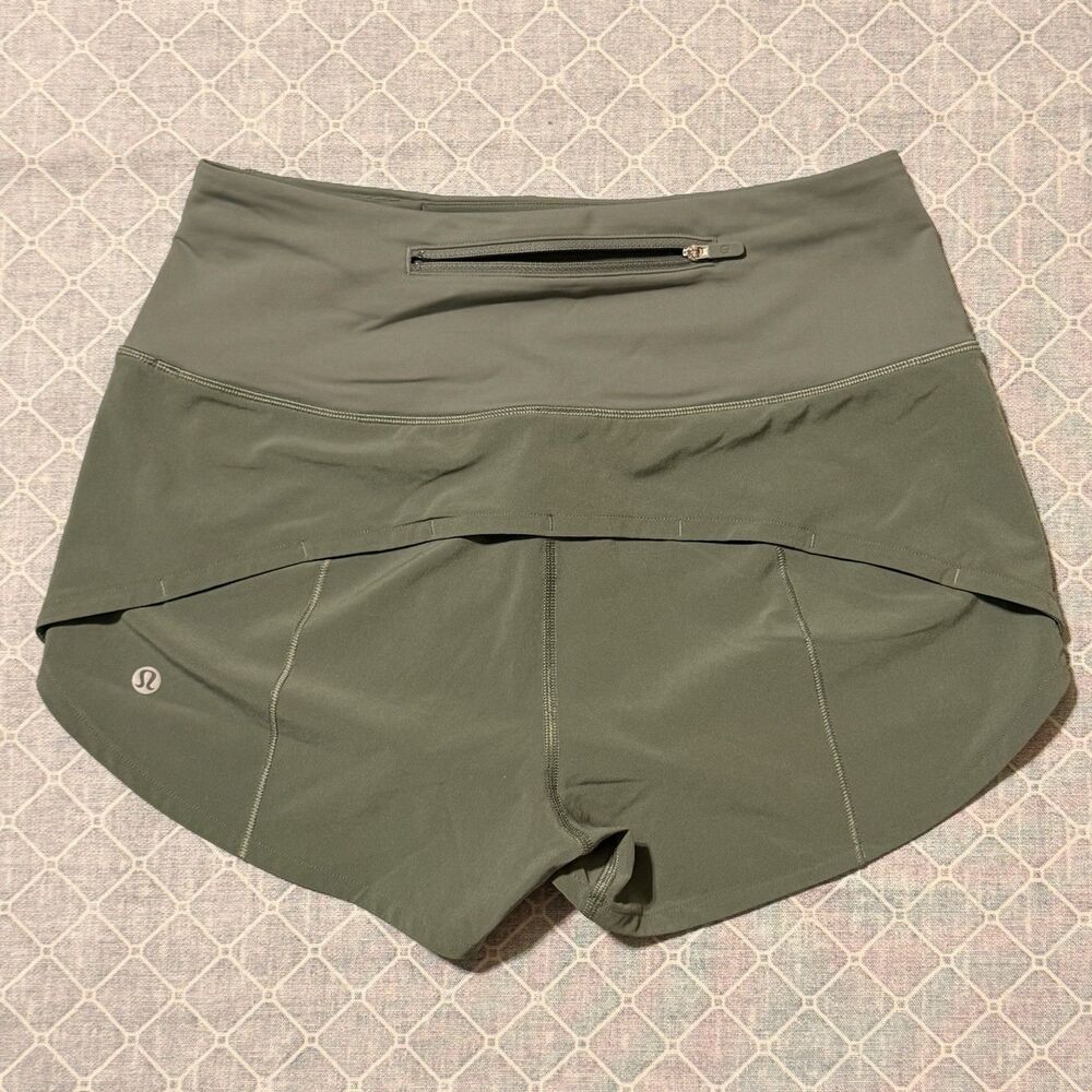 Lululemon Speed Up Shorts Riverstone Gray Light Mint Size 4 Linerles 2.5” Inseam